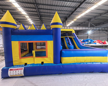 Yellow & Blue Combo Inflatable Water Slide Bounce House